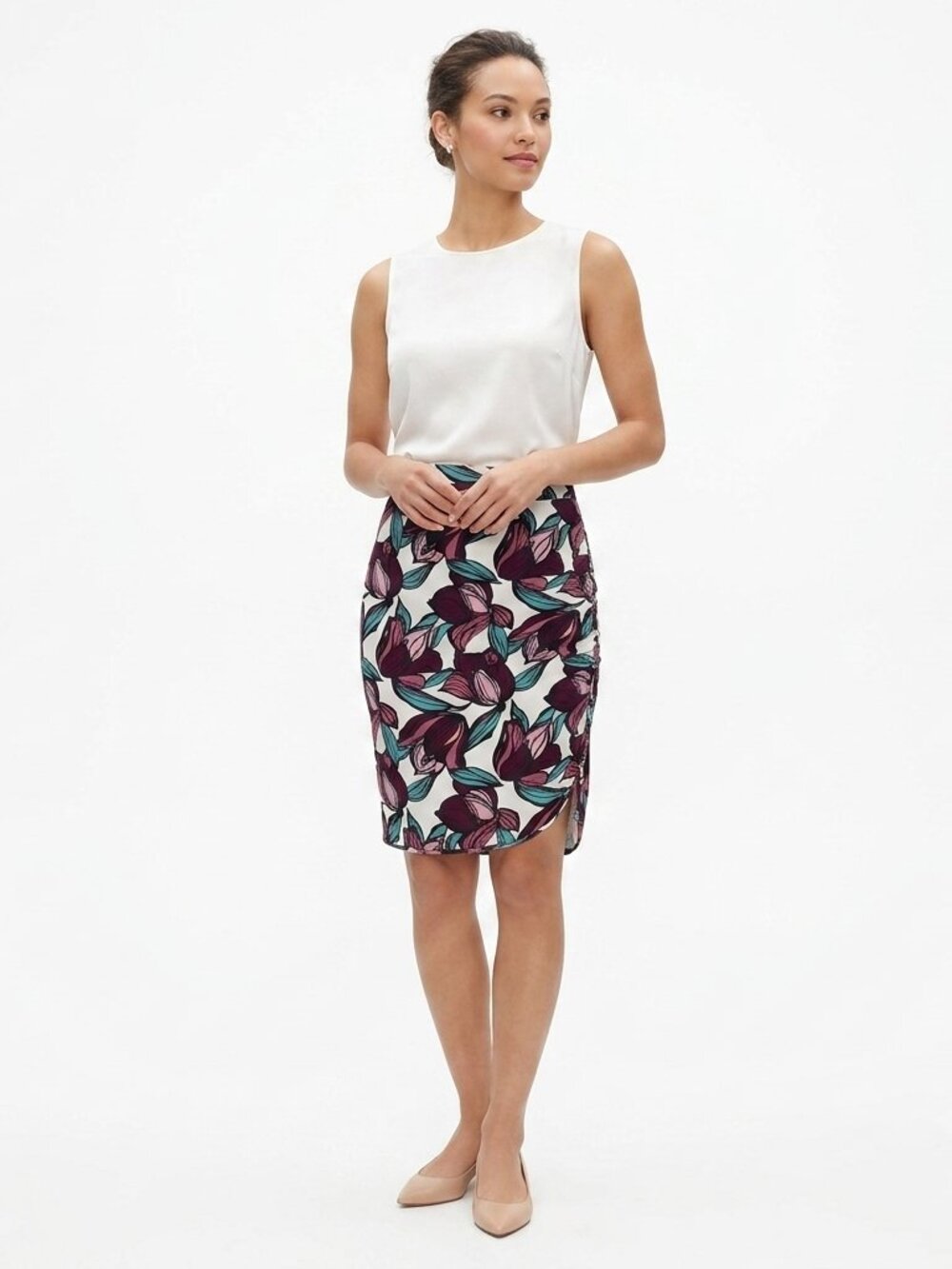 Ann Taylor Loft Cotton Print Pencil Skirt- Sz. 2